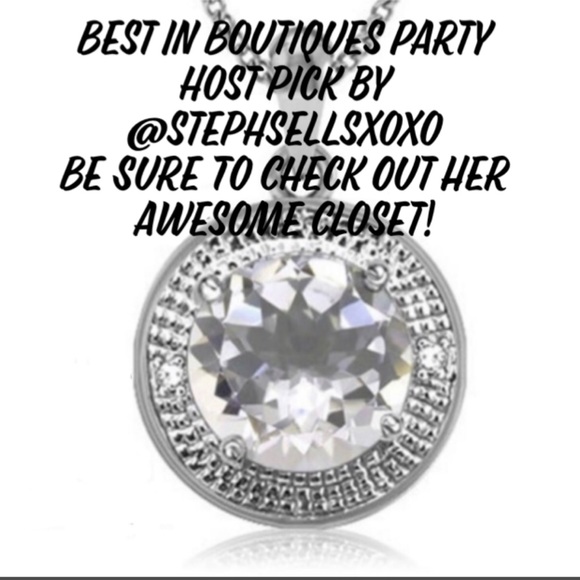 Sterling Silver Rose De France & Diamond Necklace - Picture 5 of 9